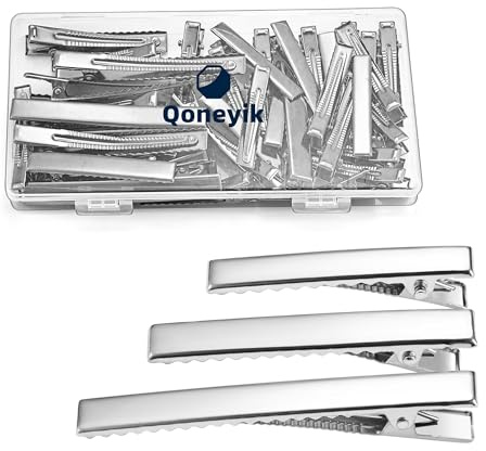 45Pcs Metal Hair Accessories Set: Alligator Hair Clips for Bow Making, 3 Sizes Silver Hair Curlers, Salon Grips, DIY Hairpins with Case