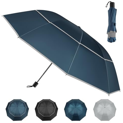 Kalolary 54 Inch Extra Oversize Large Compact Golf Umbrella, Double Canopy Vented Windproof Waterproof Stick Umbrellas for women & men