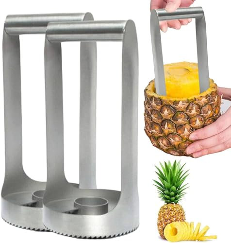 Trancheuse d'ananas en acier inoxydable de qualité alimentaire 304 coupe-ananas vide-ananas efficace double couche couteau anneau machine à dessiner vide-ananas avec lame plus épaisse