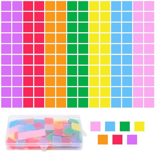Neikafan 140 Stück Diamond Painting Kleber,Bunte Diamond Painting Wachskleber,2 X 2cm Diamant painting Wachsplättchen mit Aufbewahrungsbox Diamant Kunst Kleber Zubehör für 5D Kreuzstich DIY