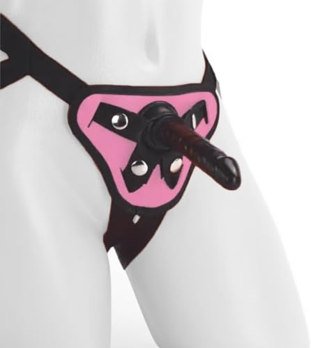 Sexy Emporium Black 5 Inch Pegging Dildo with Strap On Harness (Black, Pink)