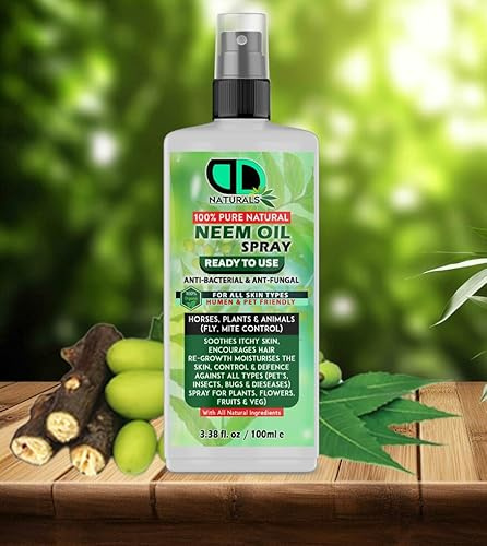 DD Organic Neem Oil A Natural Garden Bug Spray for Plants & Horses.- Insect Repellent & Bug Repellent for House, Skin Care, Hair Growht (100ML SPARY)