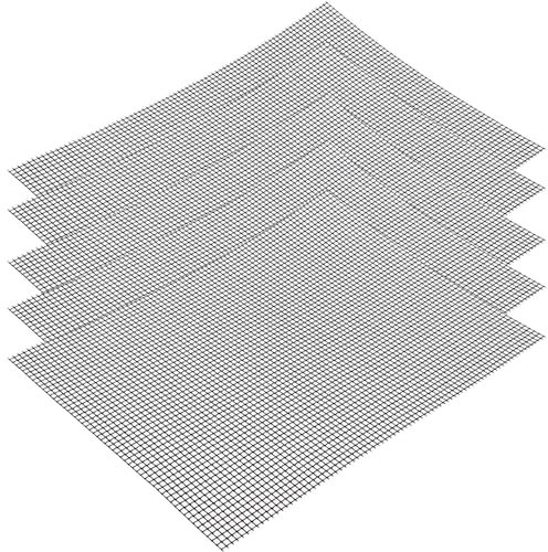 Tappetino per Griglia Antiaderente in Rete di Teflon 42 x 36 cm - Riutilizzabile per Barbecue, Grigliare Carne, Verdure, Cucinare, Frutti di Mare (5 Pezzi)