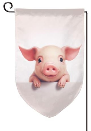 Flagge mit niedlichem Schweine-Print, 12,5 x 18 Zoll, für den Außenbereich, Hofflaggen als Gartendekoration