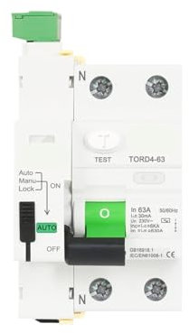 Disjoncteur différentiel de dispositif de réenclenchement automatique intelligent de Type AC 2P 230V 6KA 63A 10mA 30mA 100mA 300mA 1 pièce(Size:2Pole 10mA,Color:63A)