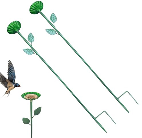 Vogelfutterhaus mit Blumen, Vogelfutterstation | Futterschale mit Stehtablett für Wildvögel | Wiederverwendbarer Erdspieß für Garten Deko für Vögel