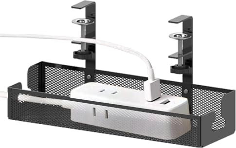 Metal Cable Management Tray - No Drill Setup Under Desk Cable Box,High Load Capacity Desk Wire Management, Desk Cable Management Box, For Home