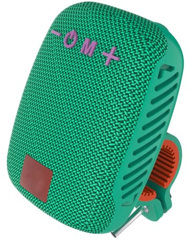 Denash Altoparlante per Bici, Impermeabile IPX5, Ricaricabile Tramite USB, Radio FM, Altoparlante da Manubrio Portatile con Slot per Scheda di Memoria, per Ciclismo (blu pavone)