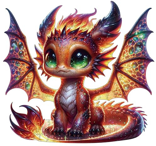 Puzzle en bois Dragon 200 pièces, cadeau créatif Noël pour adultes et adolescents, kit de peinture au diamant