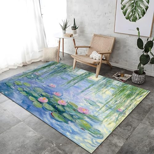 Tappeto Camera da letto Ninfea del salice piangente Stampa Soggiorno Tappeto Decorazione Verde Tappeto antiscivolo 60x120cm Tappeti Lavabili Antiscivolo Traspiranti Per Soggiorno Camera