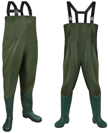 ISOISL Wathose, Wathose Herren Wasserdicht, 70D Nylon Composite PVC Angelhose, Anglerhose mit Stiefel, Wathose Herren Damen für Baustellen, Angeln, Bauernhöfe, Gärten