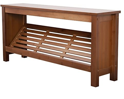 Schuhregal Schuhregal für den Eingangsbereich, Schuhregalbank aus Bambus, kleines Schuhregal aus Holz für Flur, Badezimmer, Wohnzimmer, Schuhaufbewahrungsschrank (Größe: 48 cm) Keep it in mind