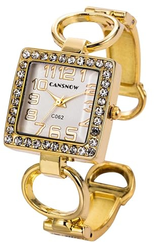 CANSNOW Spangenuhr Damen - Elegante Uhren Damen | Damenuhren | Damen Uhren | Armbanduhren für Damen | Damenuhr Gold | Uhr Gold Damen | Goldene Uhr Damen | Uhr Damen Gold | Armbanduhr Damen Gold