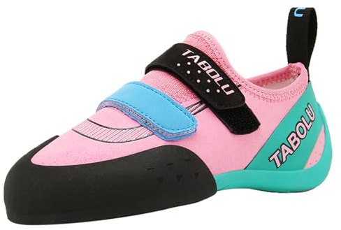 ZHENSI Chaussures d'escalade Femmes Chaussures d'escalade en Salle pour Débutants Chaussures Légères pour Enfants,Rose,36 EU