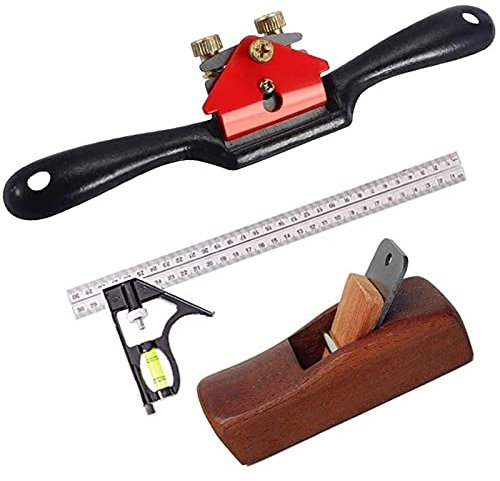 Mini pialla a blocco di legno, pialla manuale di l 3 pezzi di utensili for falegnameria, regolabili da 9 pollici con base piatta e lama in metallo, mini pialla for falegname da 4 pollici, pettine da 1