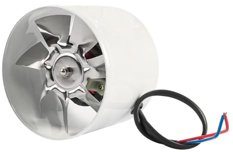 Sarini Axial Duct Fan 100mm - 20W, Supply/Exhaust Air for Bathroom, Toilet, Kitchen, Greenhouse, Tent, Garage (White)