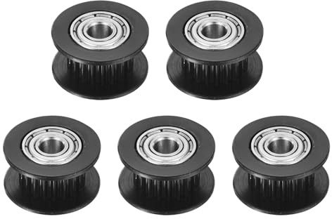 QUARKZMAN 2GT Riemenscheibe 20 Zähne 5mm Bohrung Aluminium-Zahnriemenscheibe für 6mm Breite 20T Zahnriemen für 3D-Drucker, CNC, Umlenkrolle Pulley-5 Stück Schwarz