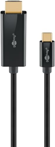 goobay Cable USB C a HDMI 2.0 – Conector chapado en oro, resoluciones Ultra HD hasta 4K @ 60 Hz, adaptador USB-C a HDMI para ordenador portátil, PS5, Xbox, Apple TV 4K, accesorios de TV – 2m - 75697