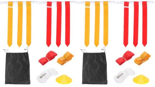 Yardwe 2 Sätze Fußballgürtel Fahnenmasten Flagge Fußballfahnen Rugby Fahnenstange Flaggengürtel Fußball-trainingsgürtel Verstellbare Fußballgurte Erobere Die Flagge Fußballspiel Polyester