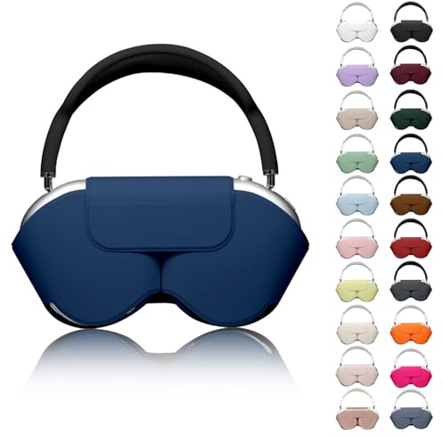Youtec for Apple Airpods Max Case,Headphones Protective Case for AirPod Max Supports Sleep Mode, Anti-Scratch and Anti-Dust,Airpod Pro Max by PU Leather,Dark Blue 2