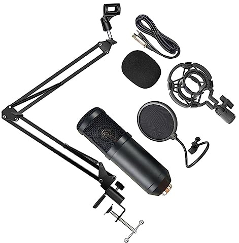 ERINGOGO Microfono Condensatore USB in Nero Colore Casuale Corpo in Lega di Alluminio Cardioide Prestazioni Professionali per Registrazione e Gaming per Studio e Trasmissioni