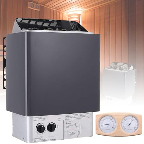 3KW-9KW Poêle De Sauna, Poêle De Sauna À Vapeur Sèche, Poêles De Sauna Électriques 220V, Commandes Intégrées Et Thermo-hygromètre, pour Saunas, Spas, Hôtels Et Maisons(3.0KW)