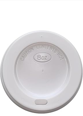 1000 x 8oz White Ripple Coffee Cup Lids - 8oz (236ml) - 1000 Pack - Black or White - Any 8 OZ Paper Cup Lids