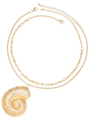 ROMISBABA Muschelhalskette Goldenem Anhänger Herren Schmuck Für Strand Freizeit Und Partys