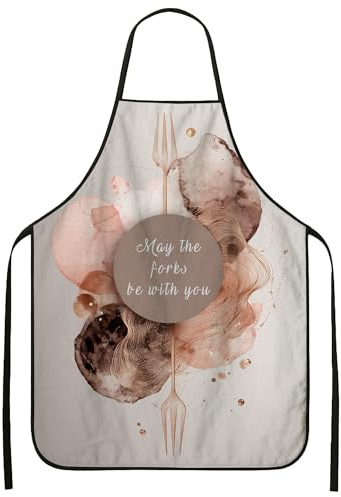 Abstract Rose Fork Apron, Artistic Kitchen Apron for Cooking, Modern Design for BBQ, Gardening, and Seasonal Gatherings, Rose, 24x31 Inch