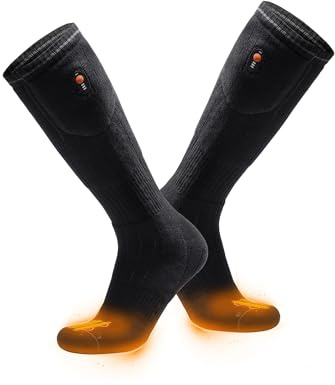 ororo Heated Socks, Full Foot Heating, Up to 11H Warmth with Battery (Black, L)