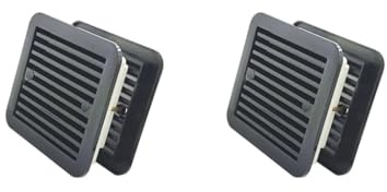 Set di 2 bocchette di scarico laterali antipioggia, anti insetti, colore nero, con telaio