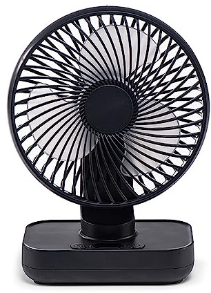 Hkfgdjdl Ventilador de escritorio portátil USB con 4 velocidades y oscilación, 4000 mAh, recargable y cable USB para casa, oficina, viajes, camping