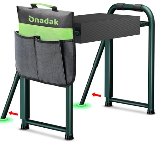 Onadak Heavy Duty 500lb Foldable Garden Kneeler with Support Legs | No Assembly,Multifunctional Stool for Garden,Yard, and Outdoor Use,Ideal Gift for Family and Senior Gardeners