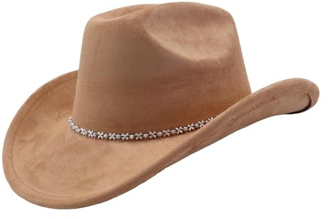 LeeQinersw Unisex-Cowboyhut, Westernhut aus Filz mit breiter Krempe für Outdoor, Panama-Hüte für Männer & Frauen, Cowboy- und Cowgirl-Hüte, Western-Panama-Hut für Karneval, Party