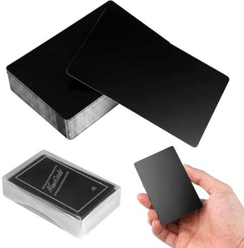 Rairsky 100 Tarjetas Metal En Blanco 86x54x0,2mm Negras