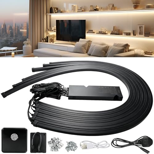 LED Light Strips for Acoustic Wall Panels, 6 x 90cm Cuttable Light Bars