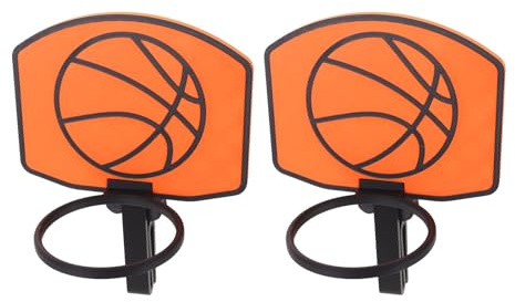 CHICAMPERA 2pcs Mini Clip-on Basketball Hoop with Backboard for Wastebasket and Trash Can, Plastic Wear-resistant Design, for Bedroom and Workspace Fun