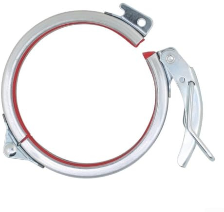 Silver Galvanized Steel Hose Clamp with Quick Release for Pipes and Round Ducts Diameter 80-300mm Industrial Grade(125mm)