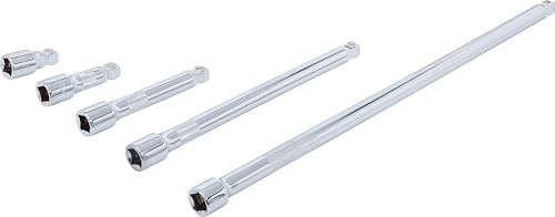 BGS Diy 6112 | Kippverlängerungs-Satz | 12,5 mm (1/2) | 5-tlg. | Innenvierkant auf Außenvierkant | Längen 50, 75, 125, 250, 450 mm | verchromt, hochglanz | Kunststoffeinlage