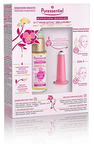 Puressentiel – Beauté de la peau - Coffret Le 1er Home Lifting 100% Naturel Elixir – Ventouse Visage – 30ml