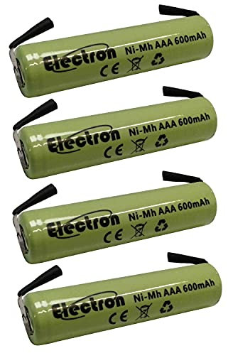 4x Batteria ricaricabile Ni-Mh ministilo mini stilo AAA 1,2V 600mAh con linguette lamelle terminali a saldare per pacco pacchi batteria