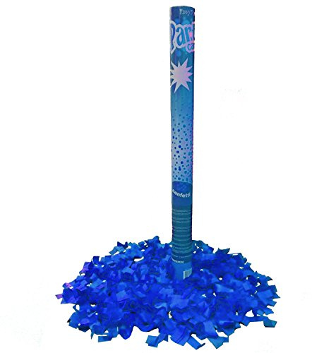 Krause & Sohn Konfettikanone farbig 60 cm Shooter Überraschung Hochzeit Knalleffekt (blau)