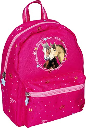 Die Spiegelburg 15487 Kindergartenrucksack Pferdefreunde (pink mit Glitzer)