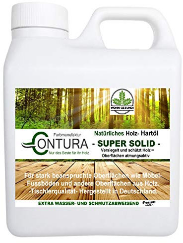 1 Liter Holzschutz Holzöl NATUR HARTÖL - Super Solid - Möbelöl Pflegeöl Holz- Möbel- Öl Arbeitsplattenöl