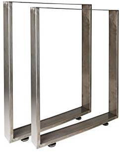 JWS U-Tischbeine Metalltischbeine Tischgestell Industriedesign klar lackiert (720x900mm)