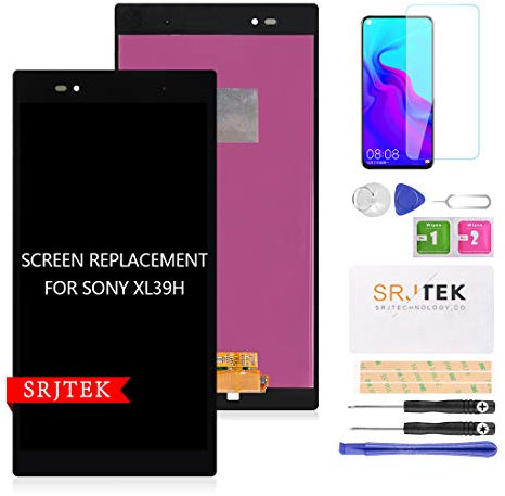 SRJTEK Ersatz-LCD-Display für Sony Xperia XL39h, 6,4 Zoll, (nicht AMOLED), für Sony Xperia Z Ultra XL39h XL39 C6802, Touchscreen-Digitizer, Glas, inkl. gehärtetem Glas