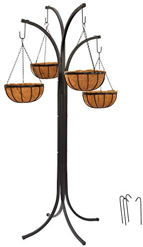 Arcadia trädgårdsprodukter 1596 kokosnöt korg hängande trädgårdsträd, svart