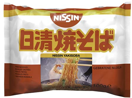 NISSIN Nouilles japonaises sautées Yakisoba instantanées en sachet 100g - Marque NISSIN (Lot de 30 sachets)