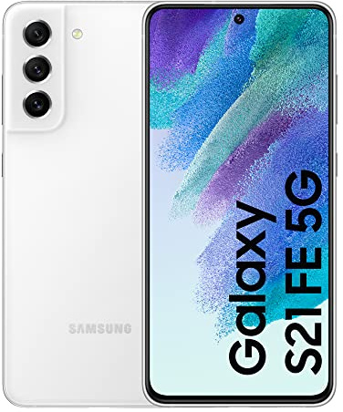 Samsung Galaxy S21 FE 5G, 128 Go Version FR, smartphone Android, débloqué, Smartphone, Téléphone 5G, Blanc