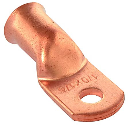 Conext Link 5pcs 1/0 AWG 1/4 Copper Wire Ring Terminal Crimp Battery Welding Cable Lug Connectors